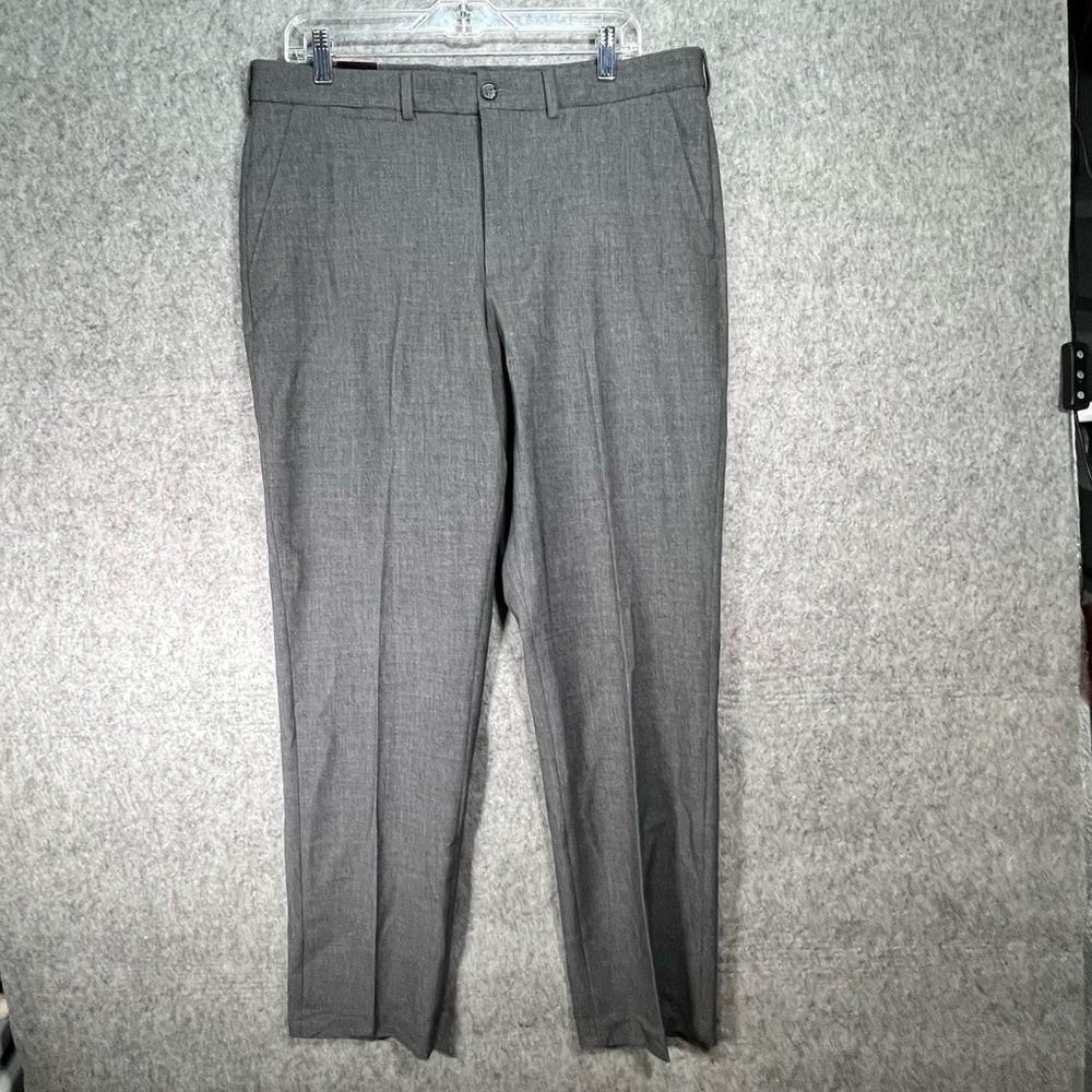 Robert Graham Dress‎ Pants Mens 34 x 30 Gray Slim Flat Front Professional
